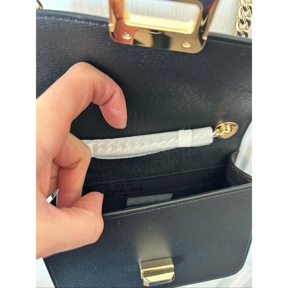 Kate spade black Phoebe Turnlock Mini Flap Crossbody new retail $399 - Picture 8 of 14